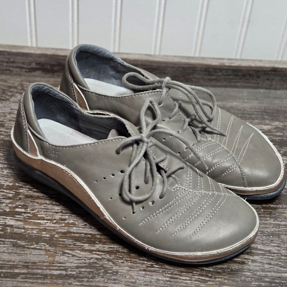 Naot Women's Gray Kumara Leather Lace Up Comfort Shoes Size 37
